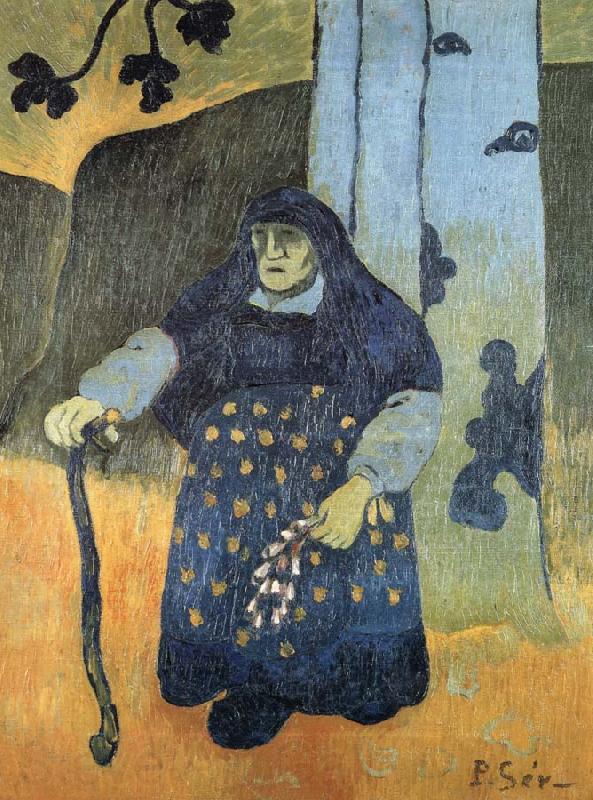 Paul Serusier old berton woman under a tee Germany oil painting art